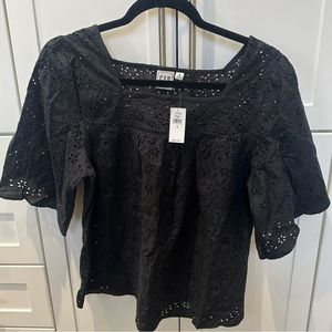 NWT - Gap Eyelet Black Women’s Blouse